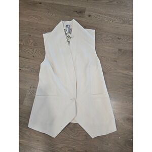 Haute Hippie Sleeveless Lace Back Vest Off White Women's Size 4 NWT